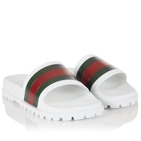 white gucci men slides|gucci slides men real.